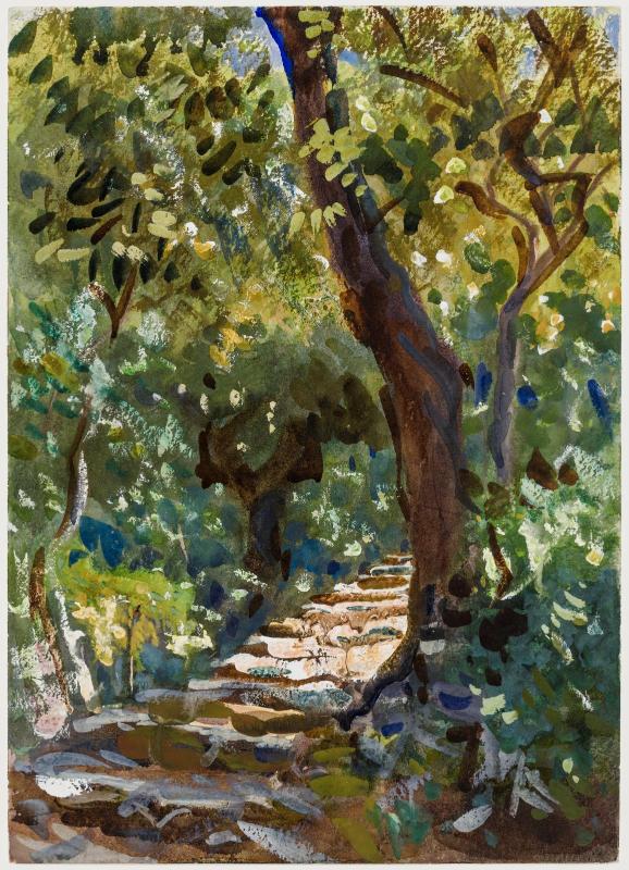 Garden Scene with Steps