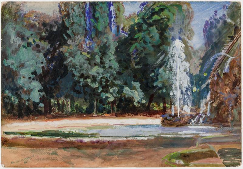 Fountain & Trees