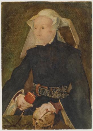 Copy by J.S. Sargent of a 16th-Century Flemish Portrait of a Woman with Skull