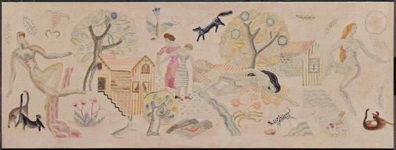 Summer Cabin in Maine (Foot panel; one of a four-part bedcover)