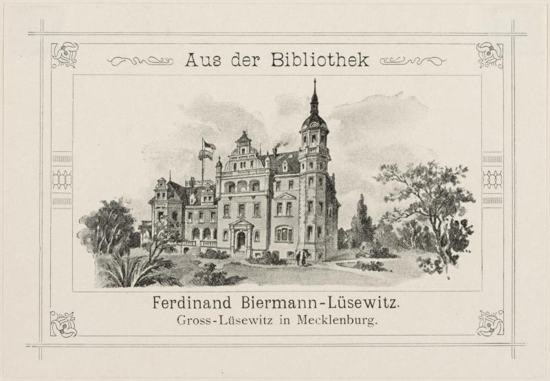 Bookplate: Ferd. Biermann-Lüsewitz