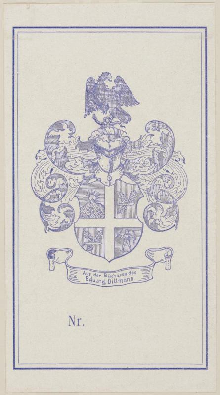 Bookplate: Eduard Dillmann