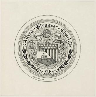 Bookplate of Alfred Strasser Charlotte