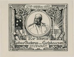 Bookplate: L. B. von Carlshausen