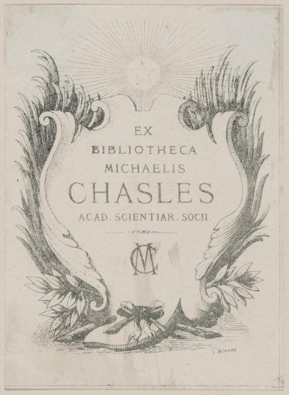 Bookplate: M. Chasles