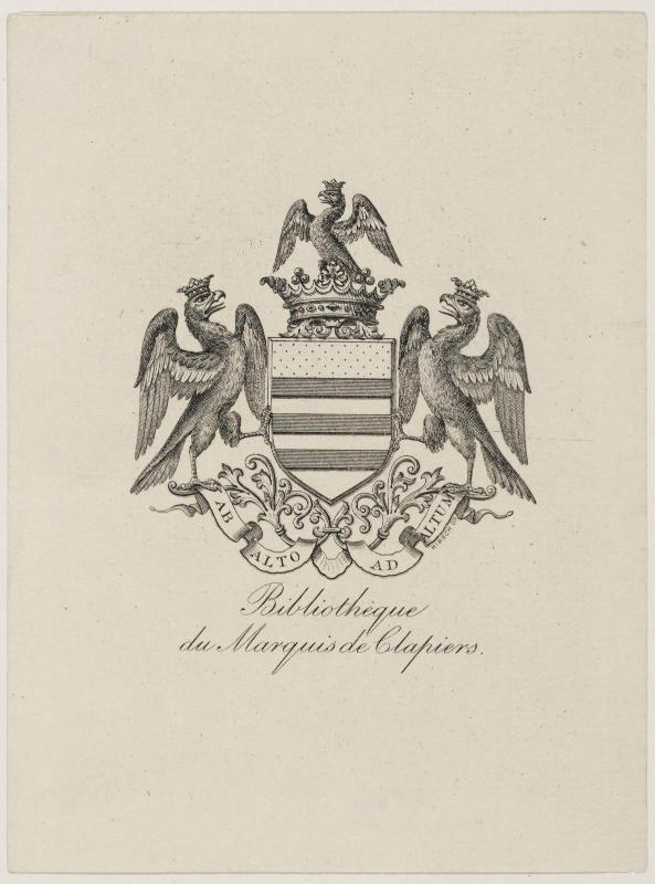 Bookplate: Marquis de Clapiers