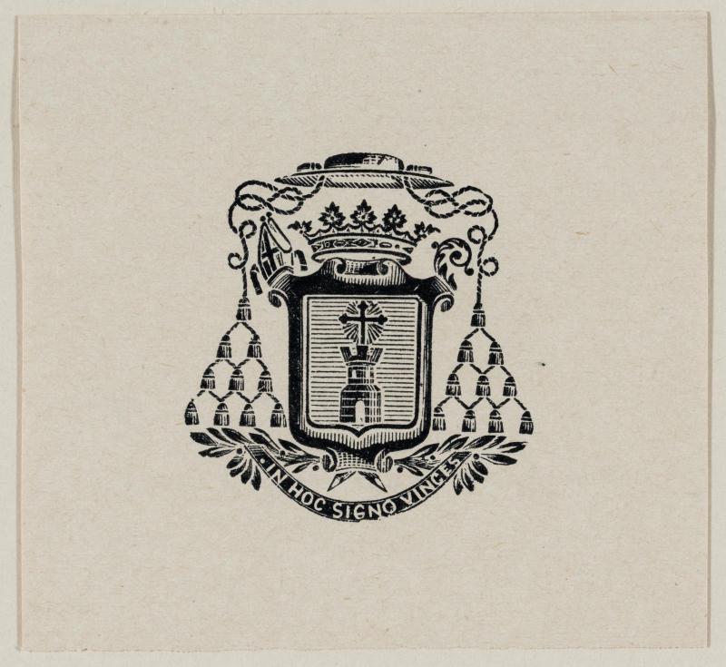 Bookplate: (Motto) [Mgr. Double évègue de Tarbes?]