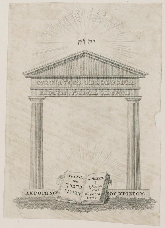 Bookplate: Andover Theological Library "Jesus Christ himself being the cornerstone"