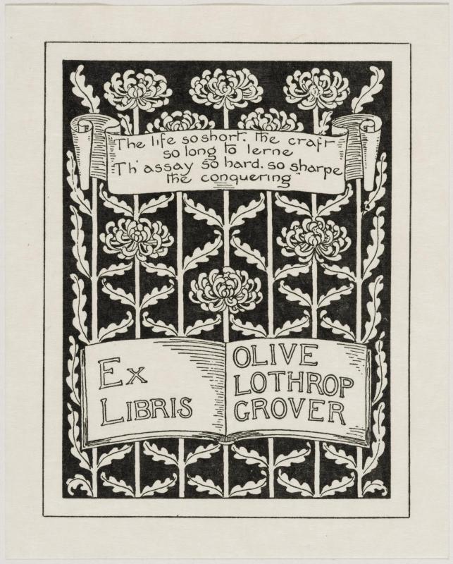 Bookplate of Olive Lathrop Grover