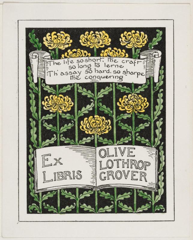 Bookplate of Olive Lathrop Grover
