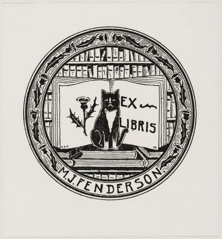 Bookplate for Miss M. J. Fenderson