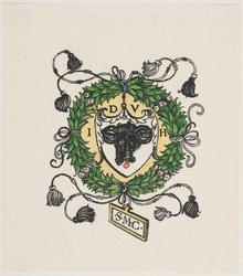 Bookplate: Arms and abbrev. motto