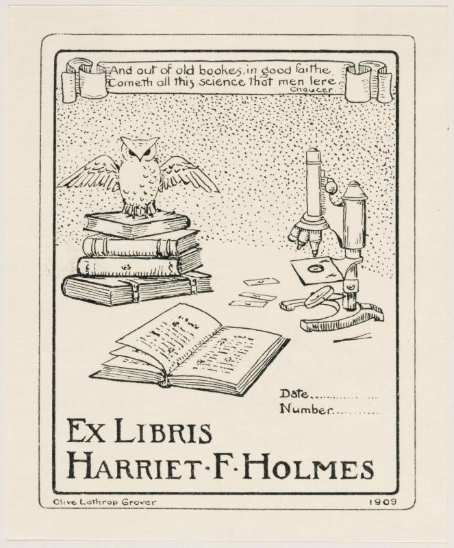 Bookplate of Harriet F. Holmes