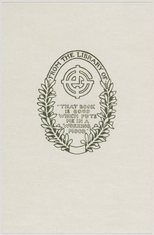 Bookplate of Olive Lothrop Grover [monogram]