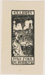 Bookplate of Pau Font de Rubinat