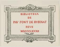 Bookplate of the Biblioteca de Paul Font Reus