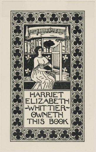 Bookplate of Harriet Elizabeth Whittier