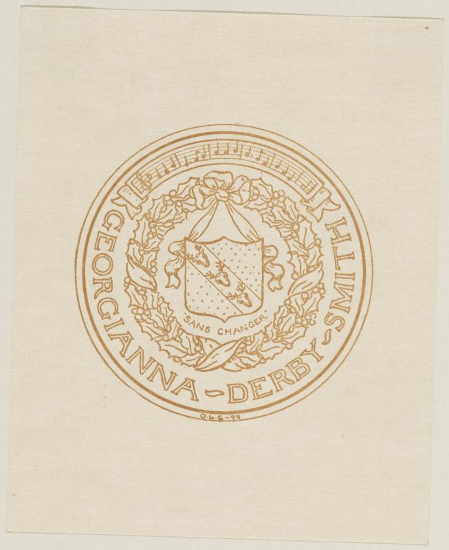 Bookplate of Georgianna Derby Smith