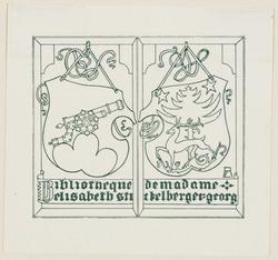 Bookplate: Bibliotheque de Madame Elisabeth Stutelberger-Georg