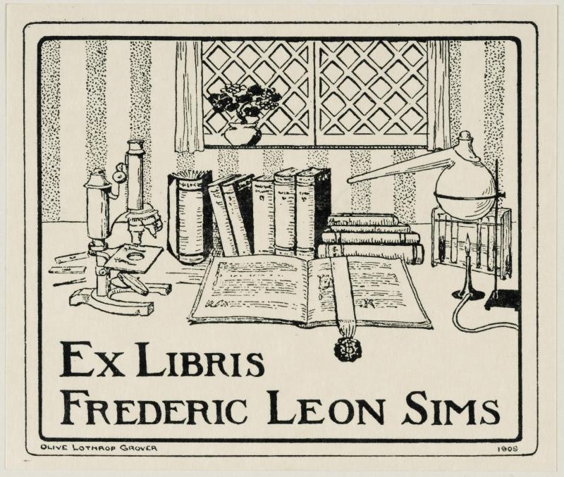 Bookplate of Frederic Leon Sims