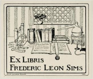 Bookplate of Frederic Leon Sims