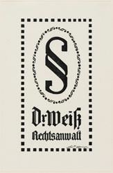 Bookplate: Dr. Weiss