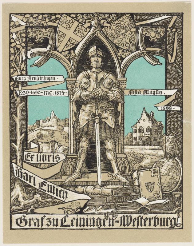 Bookplate: K.E. Groszer Livingen-Wertemburg