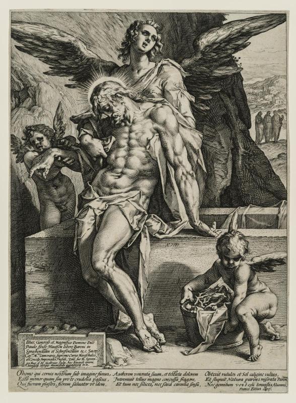 Dead Christ Supported by Angels