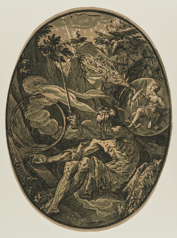 Demogorgon in the Cave of Eternity (from the  Demogorgon and the Deities series, 1 of 7 blocks)