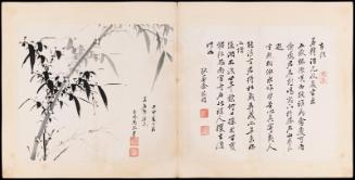 One of 42 Paintings and Calligraphies for Mao Qi: Bamboo by Ma Jifang and Calligraphy by Jin Junming