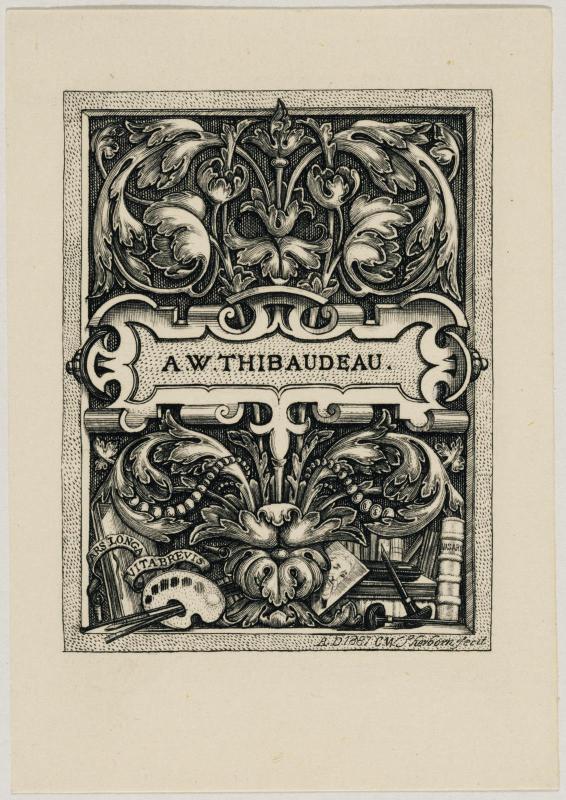 Bookplate: A. W. Thibaudeau (cartouche, no arms)