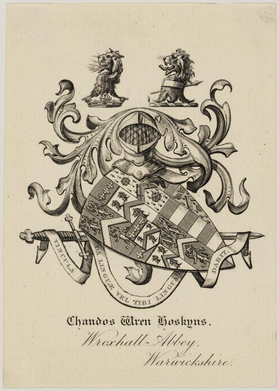 Bookplate: Chandos Wren Hoskyns