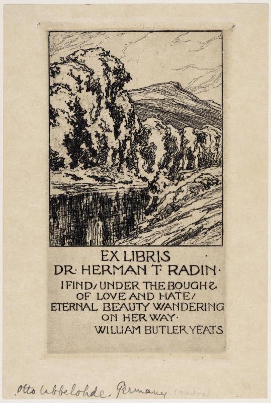 Bookplate of Herman Theodore Radin