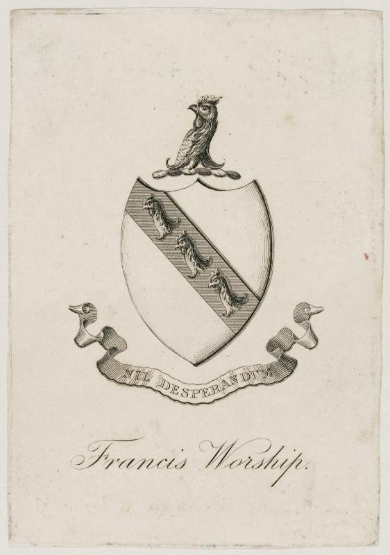 Bookplate: Francis Worship (?)