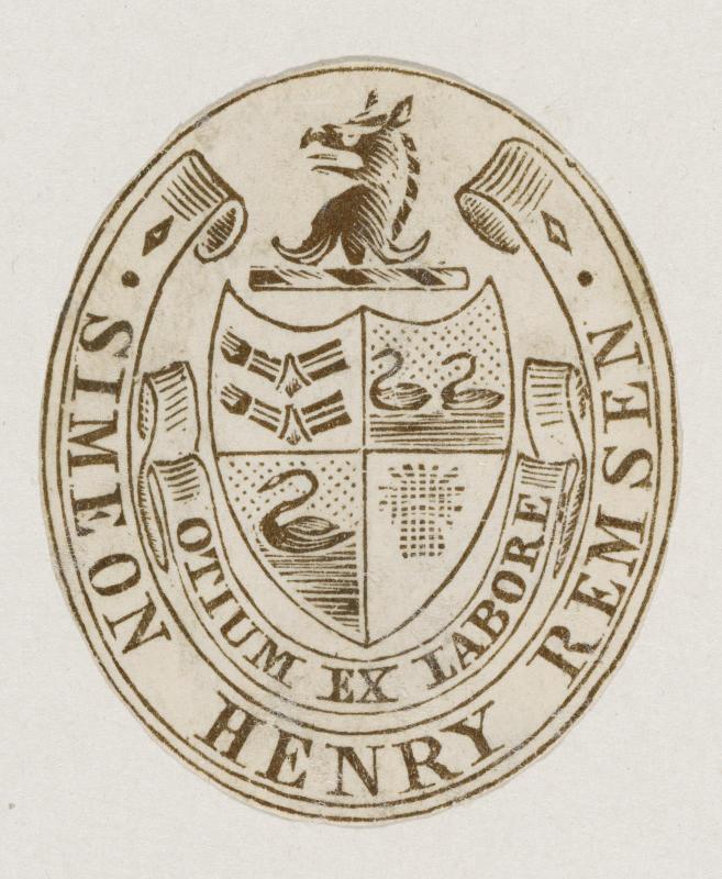 Bookplate of Simeon Henry Remsen