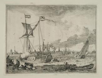Maritime Scene with a Cityscape in the Distance