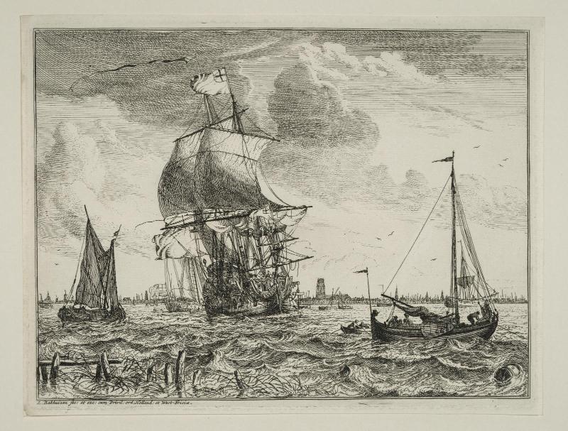 Maritime Scene with a View of Amsterdam in Background
