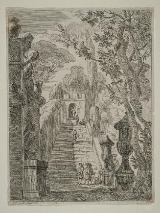 Italian landscape, with large staircase