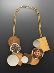 Geometric wood necklace