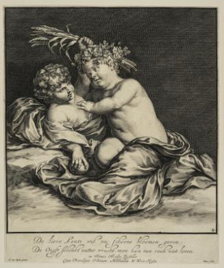 Two Children Representing Summer and Autumn