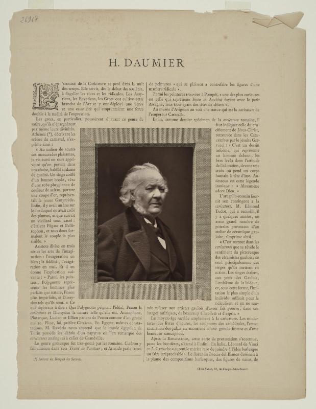 Portrait of Daumier from the Galerie Contemporaine Series