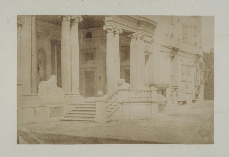 Staircase, with lion and fountain.  Rome. Villa Medici (French Academy).