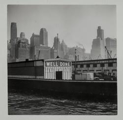 Harbor Story, NYC, Welcome sign for troop ships on a lower Manhattan pier