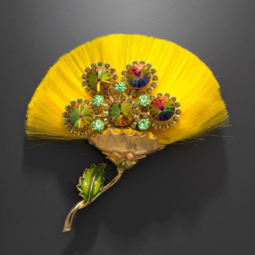 Silk flower brooch