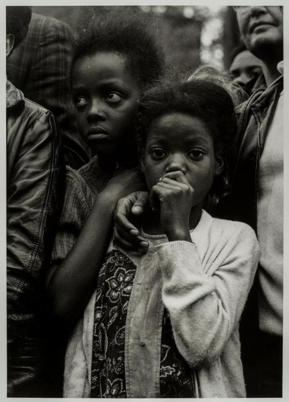 Two girls listening to a speech, Poor People's Campaign, Washington D.C., 1968