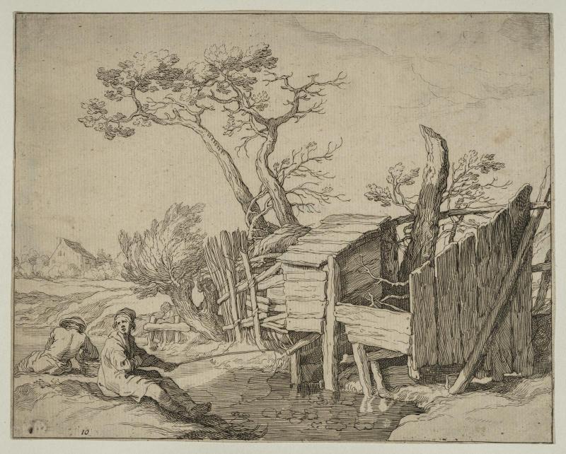 One of 2 Landscape plates