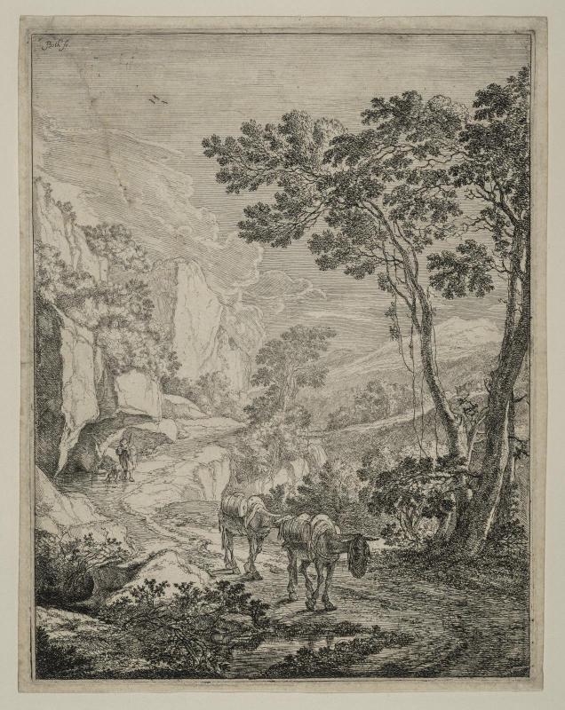 Mountain Landscape with Two Mules