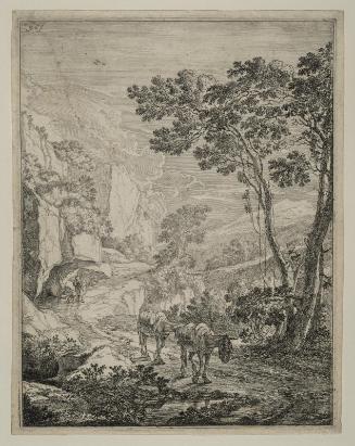 Mountain Landscape with Two Mules