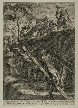 Christ carrying his cross on road to Calvary