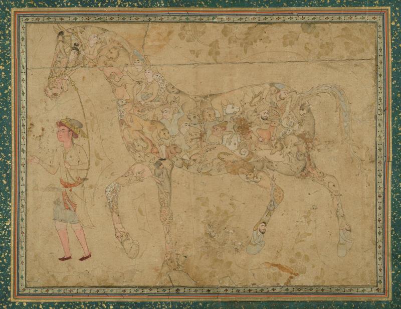 Page Leading a Composite Horse